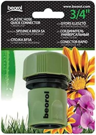 Beorol -Garden Plastic Hose Quick Connector With Water Stop 3/4 Inch