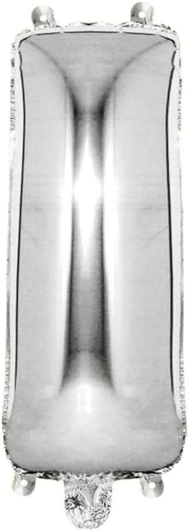 Italo I Alphabet Letter Foil Balloon, 16-Inch Size, Silver