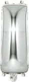 Italo I Alphabet Letter Foil Balloon, 16-Inch Size, Silver