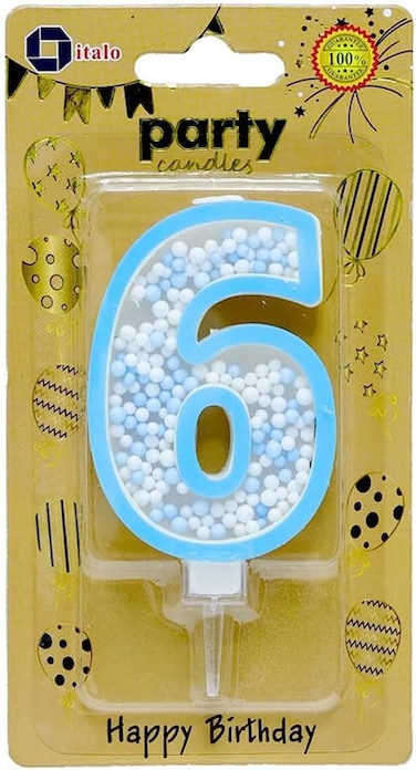 Italo 6 Number Foam Balls Birthday Candle