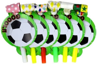 Italo Birthday Party Football Theme Noisemaking Whistle Horn Blowers 6 Piece Pack

