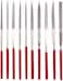 MTX Diamond Metal Files 10 Set Micro Round Needle File Triangular Square Flat Riffler File Kit Wood Stone Glass Jewelry Fine File Tools for Jewelers Crafts Hobbies - 140X50X3MM