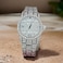 DALFA Luxury Ladies Watch Iced Out Watch with Quartz Movement Crystal Rhinestone Diamond Watches for Women Stainless Steel Wristwatch Full Diamonds