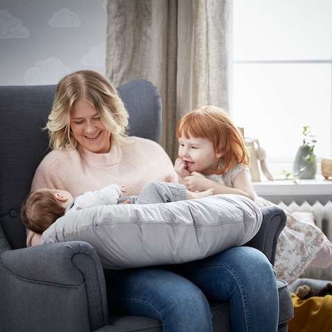 YALLABUYIT Nursing pillow, grey, 60x50x18 cm