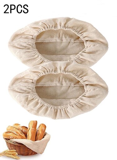 2 Pcs Liners, Cloth Bowl Covers for Bread Proofing,Reusable Natural Rattan Banneton Liner Cloth Cover for Bakery Home Baking, 2 Oval Sourdough Proofing Covers.9.84 &Atilde;&mdash; 5.91 &Atilde;&mdash; 3.15inch