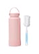 QUEENADA 1000ml Water Bottle - 304 Stainless Steel Thermos Bottle with Straw, Sports Bottle with 2 lids(pink)