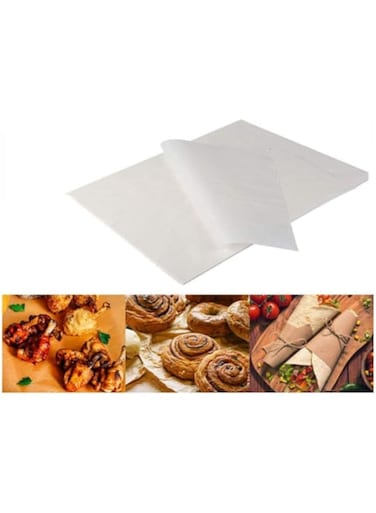Rnigg 100 Pcs Parchment Paper Baking Sheets, Non-Stick Precut Parchment Papers Baking Sheets, Perfect for Baking Grilling Air Fryer Steaming Bread Cup Cake Cookie (White, 30x40CM)