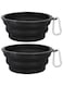Kytely Large Collapsible Dog Bowls 2 Pack, 34oz Foldable Dog Travel Bowl, Portable Dog Water Food Bowl with Clasp, Pet Cat Feeding Cup Dish for Traveling, Walking, Parking (Black+Balck)