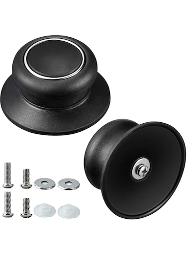 lhmofei 2Pcs Pot Lid Knobs, Kitchen Bakelite Pot Lid Handle, Universal Pot Lid Top Replacement Knob, Heat Resistant and Prevent Static Electricity, Easy Installation for Casserole Glass Pot Lid Knob
