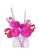 CYNBHH 50pcs Fruit Paper Straws For Flamingo Pineapple Party Drinking Straws Cocktail Umbrella Cupcake Hawaiian Decoration Supplies (Red)