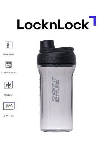 Tritan Shake It Bottle Pro 850ml - Shatter-Resistant, Leak-Proof, and BPA-Free with Finger Loop - Black