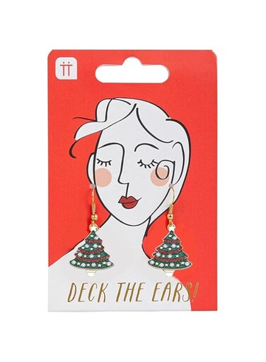 Talking Tables Head Turners Christmas Tree Earrings