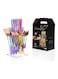 24 PCS Modern Rainbow Stainless Steel Iridescent Cutlery Set with A Hanging Bracket, Luxury Flatware Set Service,Forks Spoons Knives For Home Kitchen, Restaurant, Hotel