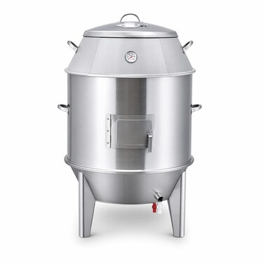 Stainless Steel Mandi Oven 80x135cm Charcoal Cooker with Thermometer Oil Water Drain System