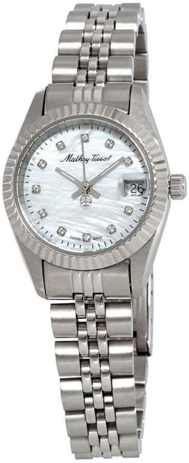 Mathey II Quartz Crystal White Mother of Pearl Dial Ladies Watch D710AI
