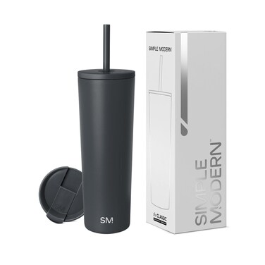 Modern Insulated Tumbler with Lid and Straw   Iced Coffee Cup Reusable Stainless Steel Water Bottle Travel Mug   Gifts for Women Men Her Him   Classic Collection   830ml   Graphite 28 oz.