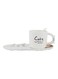 3-Piece Ergonomically Designed Fade-Proof Dawn Printed Cup And Saucer With Spoon White/Black 275ml