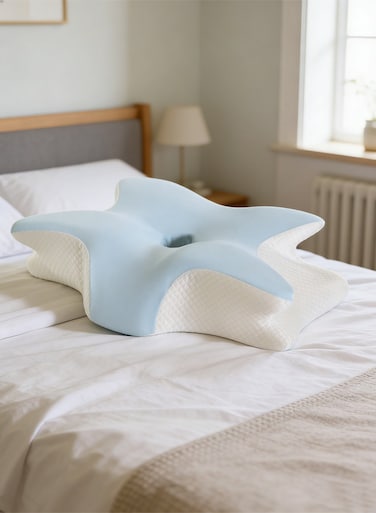 Ergonomic Memory Foam Pillow   Neck Shoulder Support Orthopedic Roll Pack King Size 65x45x15cm