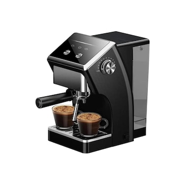 Semi-Automatic Espresso Machine with Milk Frother, Steam Wand, Removable Tray &amp; Water Tank, Black