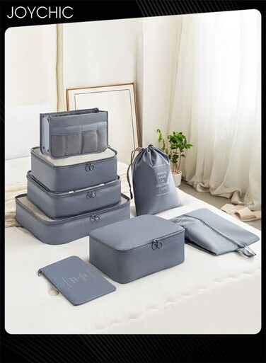 8 Pcs packing cubes for suitcases Travel Cubes Packing Suitcase Organizer Bags Set Lightweight Essential Bag with Large Toiletries Clothes Shoes