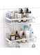 Moforoco Shower Caddy Shelf Organizer Rack, Self Adhesive Black Bathroom Shelves Basket, Home Farmhouse Wall Inside Organization and Storage Decor Rv Accessories, First Camper Apartment Essentials