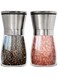 Aokraty 2Pcs Salt And Pepper Grinder, Refillable Stainless Steel Combo Shakers With Adjustable Coarse Mills, Enjoy Your Favorite Spices, Fresh Ground Pepper, Himalayan Or Sea Salts (180ml)