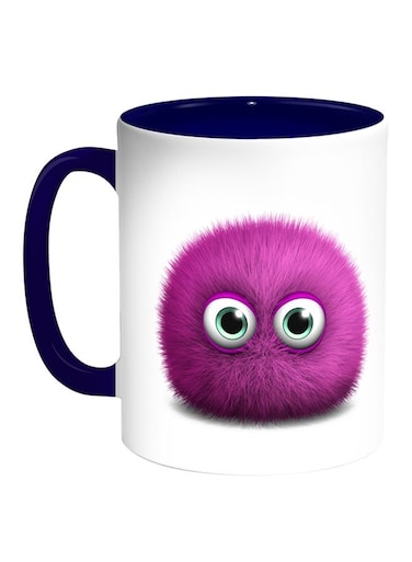 Colourful Monster Printed Coffee Mug White/Blue 11ounce