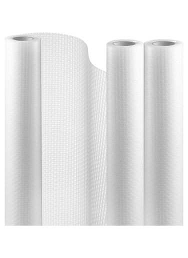 Non-Adhesive Non-Slip EVA Drawer Mats,Stain-Proof Liner (Clear,3 Rolls 45x150cm) for Shelf,Refrigerator,Cupboard and Desk