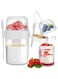 JZS Overnight Oats Containers, Take and Go Yogurt Cup with Topping Cereal Cup with Spoon and Fork Oatmeal Container Jar(White)