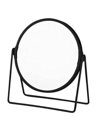 COOLBABY Makeup Mirror, Round Swivel Desktop Stand Mirror, 360&deg;Rotation Double Sided Dressing Table Mirro (Black)