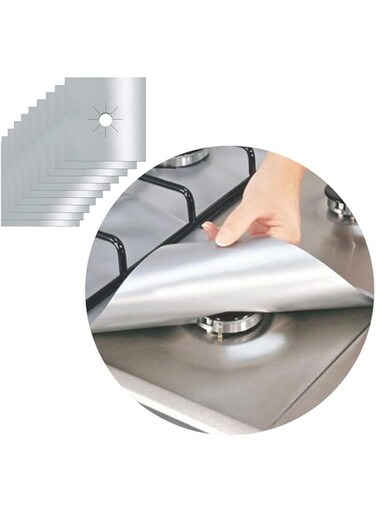 Yuroochii 10 Pack Gas Stove Burner Covers 27cm*27cm - Extra Thick Non Stick Reusable Stove Top Covers for Gas Burners, Heat Resistant Gas Range Protectors Covers - Keeps Stovetop Clean