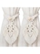 Tassel Curtain Tiebacks, Decorative Crochet Rope Wall Hanging, 2-Piece Set, Beige