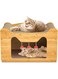ikeoat Cat Scratcher House, Cat Cardboard Box with 2 PCS Cat Scratch Pads, Sofa Shaped Scratcher Cat Toy for Indoor Cats, Easy to Assemble