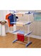 Duty Movable/Mild Steel Double Pole Cloth Drying Stand &amp; Laundry Rack with Weight Capacity,40kg
