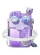 Cute Plastic Water Bottle, 780ml Cartoon Dual Use Drinking Bottle with Double Cup, Portable Leakproof Kids Water Jug with Shoulder Strap for School, Travel, Sports and Outdoor Activities (Purple)