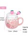 Mug, Cute Strawberry Mugs with Lid Strainer Spoon, Gifts for Women, Ceramic Coffee Mugs, 15oz Tea Cup for Milk hot chocolate for Girls Student Korean Style Birthday Gift