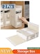 2 Pack Bed Sheet Organizers And Storage; Sheets And Blanket Organizer; Foldable Organizing Bed Sheets Linen Box with Windows(beige)