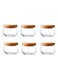 6-Piece Pop Jar Set With Wooden Lid Clear/Brown 500ml