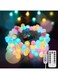 KASTWAVE Colorful Globe String Lights, Outdoor Waterproof, 40 LED with Remote, USB for Backyard, Patio, Garden, Party, Bedroom, Classroom (6 Colorful Bulbs)