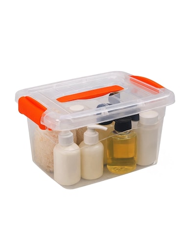 25 Liters Premium Clear Plastic Storage Box with Lockable Lid Carry Handle &amp; Clip Locks &acirc;&euro;&ldquo; T114628 &acirc;&euro;&ldquo; Stackable Transparent Organizer Bin for Clothes, Toys, Tools, Snacks &amp; Home Storage (41&Atilde;&mdash;30&Atilde;&mdash;23.5 cm)
