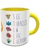 imPRESS White and Yellow Ceramic Coffee Mug with Smile Quote Design