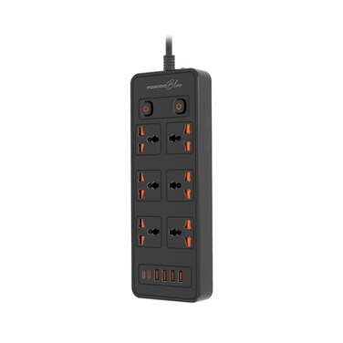 Porodo Blue 6 AC Power Strip with 4 USB-A &amp; 2 USB-C, 3000W, 3M UK Plug, Dual Switch