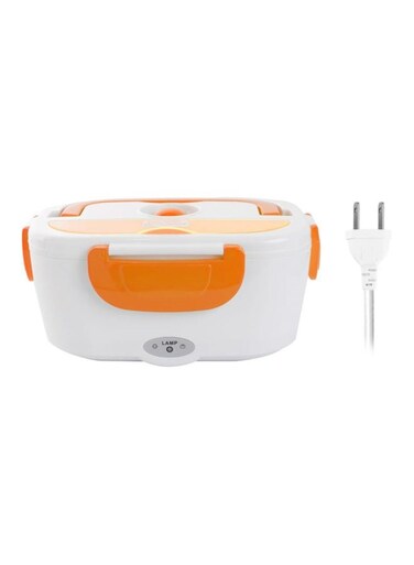 Electric Heating Lunch Box Orange/White 0.6Liters
