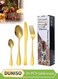 24 Pcs Stainless Steel Cutlery Set, Western Style Kitchen Utensil Set, Mirror Polished Tableware Set, With Knife, Fork, Spoon, Suitable For Family Dining, Kitchen&iuml;&frac14;&OElig;Gatherings,Gold