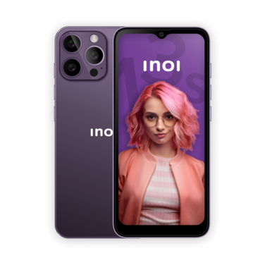 INOI Note 13s, 4G LTE, Octacore 4GB RAM + 128GB, 6.9" HD+ Display, Triple Camera, Deep Purple, Middle East Version, 1 year warranty