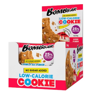 Bombbar, Low Calorie Protein Cookie, Raspberry cheesecake, Box of 12