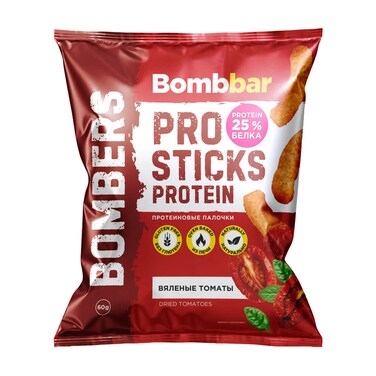 Bombbar Protein Corn Sticks with Dried Tomatoes Flavor Gluten Free 60g