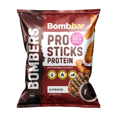 Bombbar Protein Corn Sticks with Barbecue Flavor Gluten Free 60g
