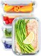 Glass Containers BPA-Free Locking Lids - Food Storage Container 100 Percent Leakproof Glass Lunch Boxes - Freezer Storage Container with Lids Airtight - Glass Food Storage (Set of 5)
