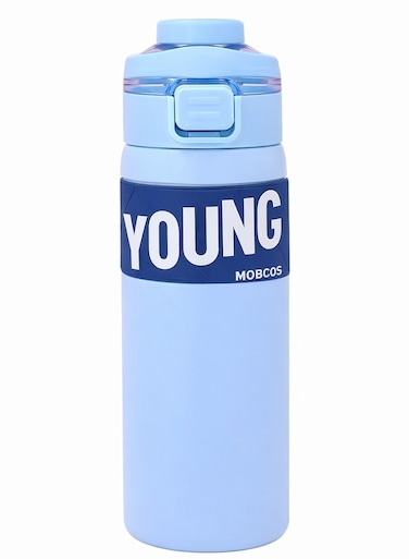 304 Stainless Steel Double Wall Vacuum Insulated Cup with Bounce Lid Straw 650ml Hiking Sports Water Bottle (Blue)